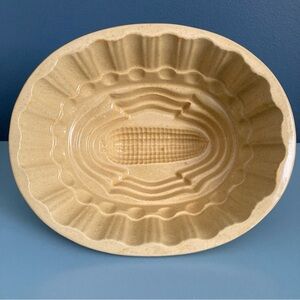 Vintage Yellow Ware Corn Design Ceramic Food Mold